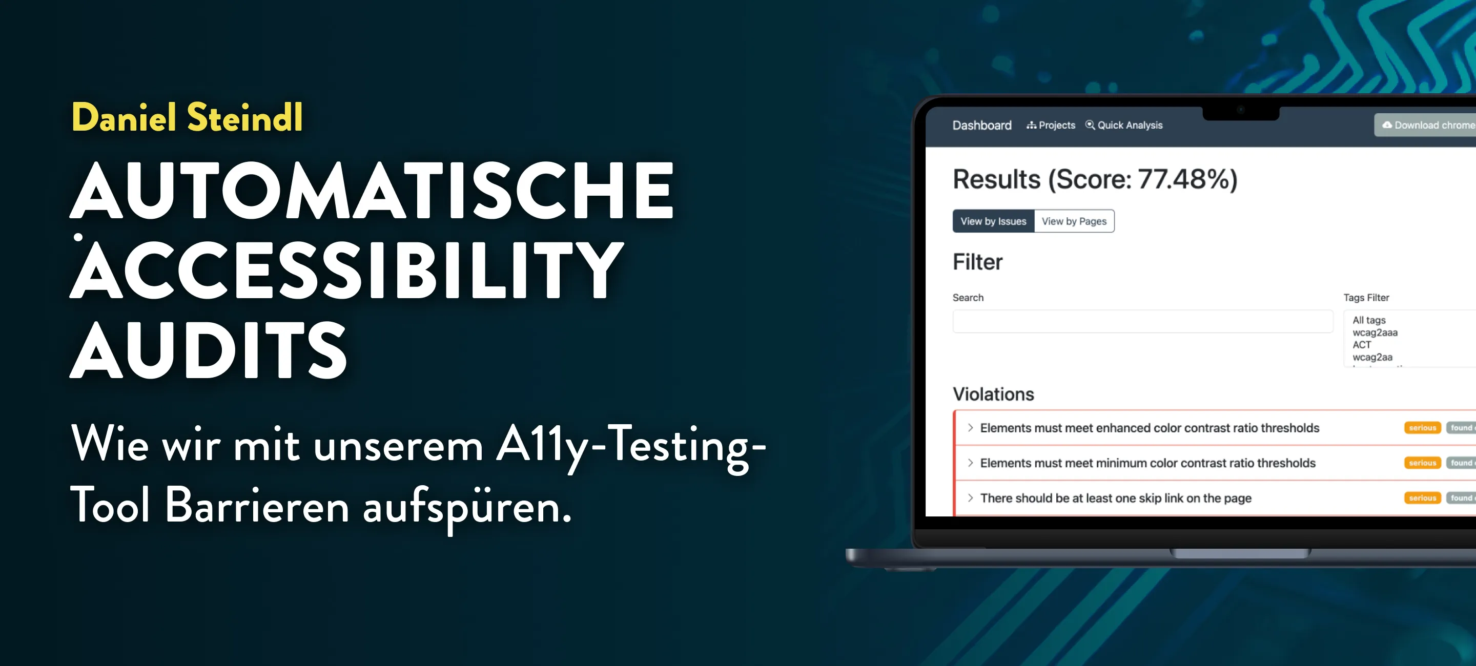 Headerbild (Ansicht Screenshot des Tools sowie Headline)
