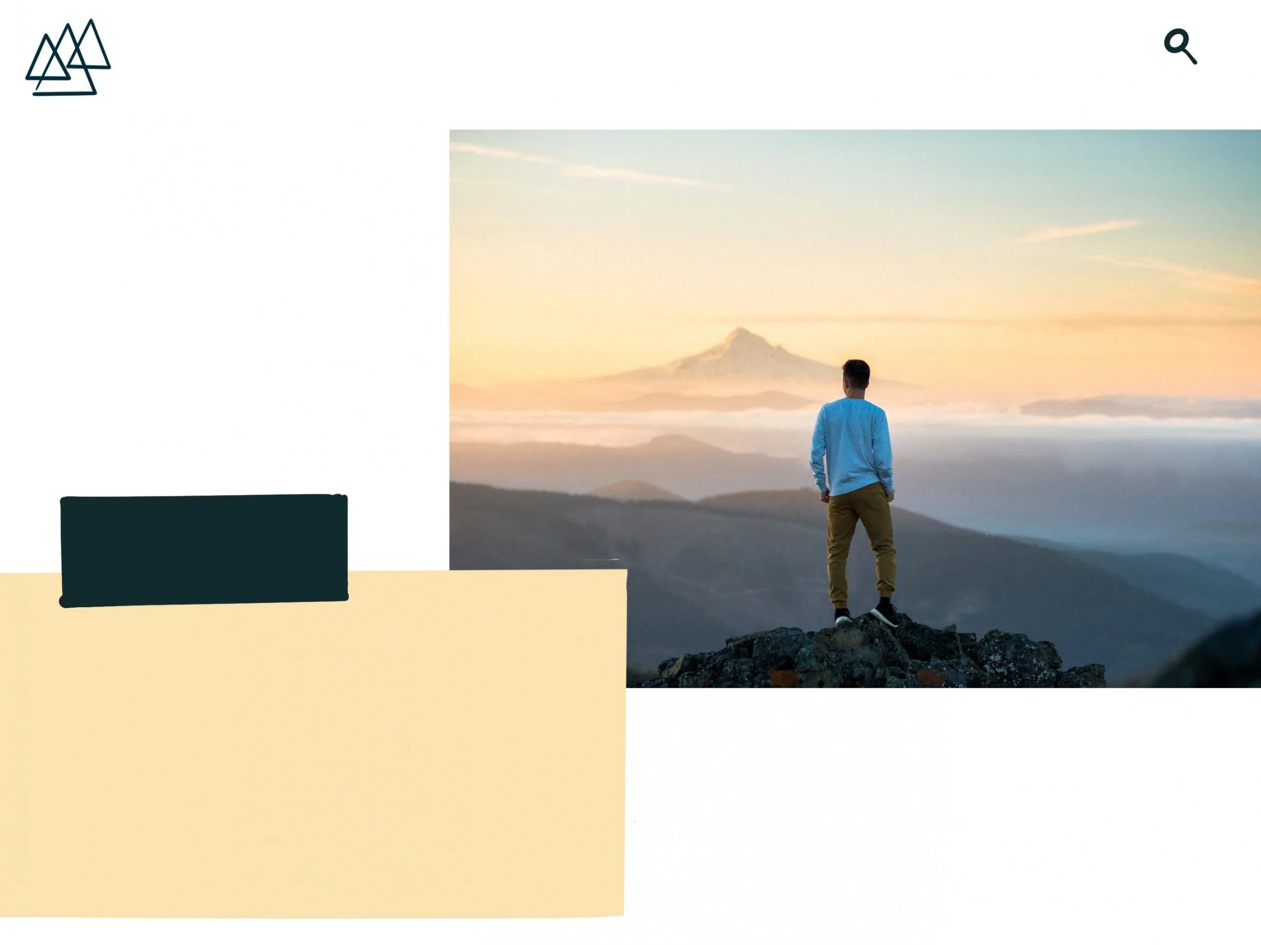 Das Bild zeigt eine Website, bei der der gesamte Text ausgeblendet wurde. Es bleiben nur Bilder und Farbfelder - die Message der Website ist damit unklar.