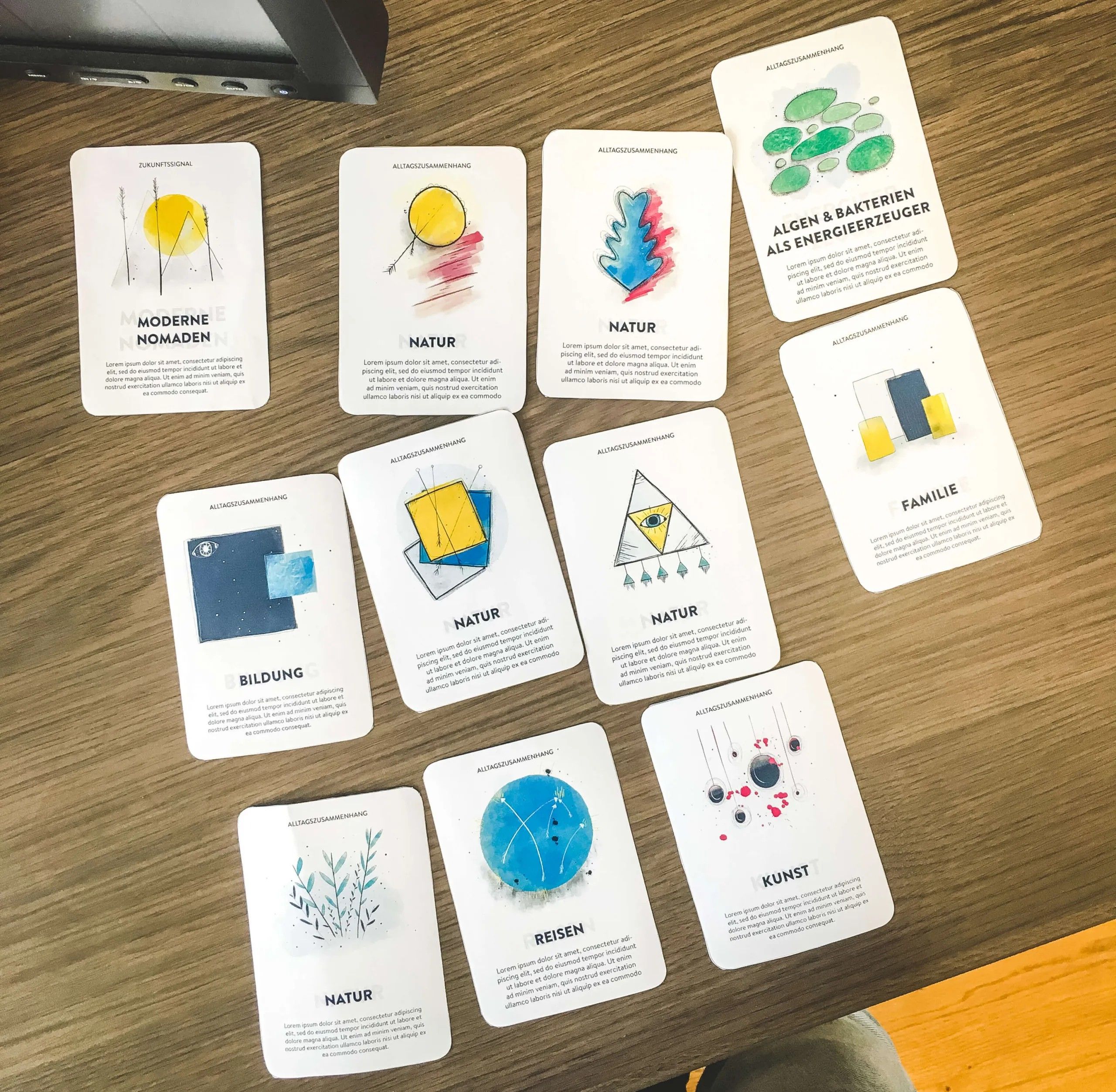 Kartenprototyp ohne Content oder Spielkonzept 