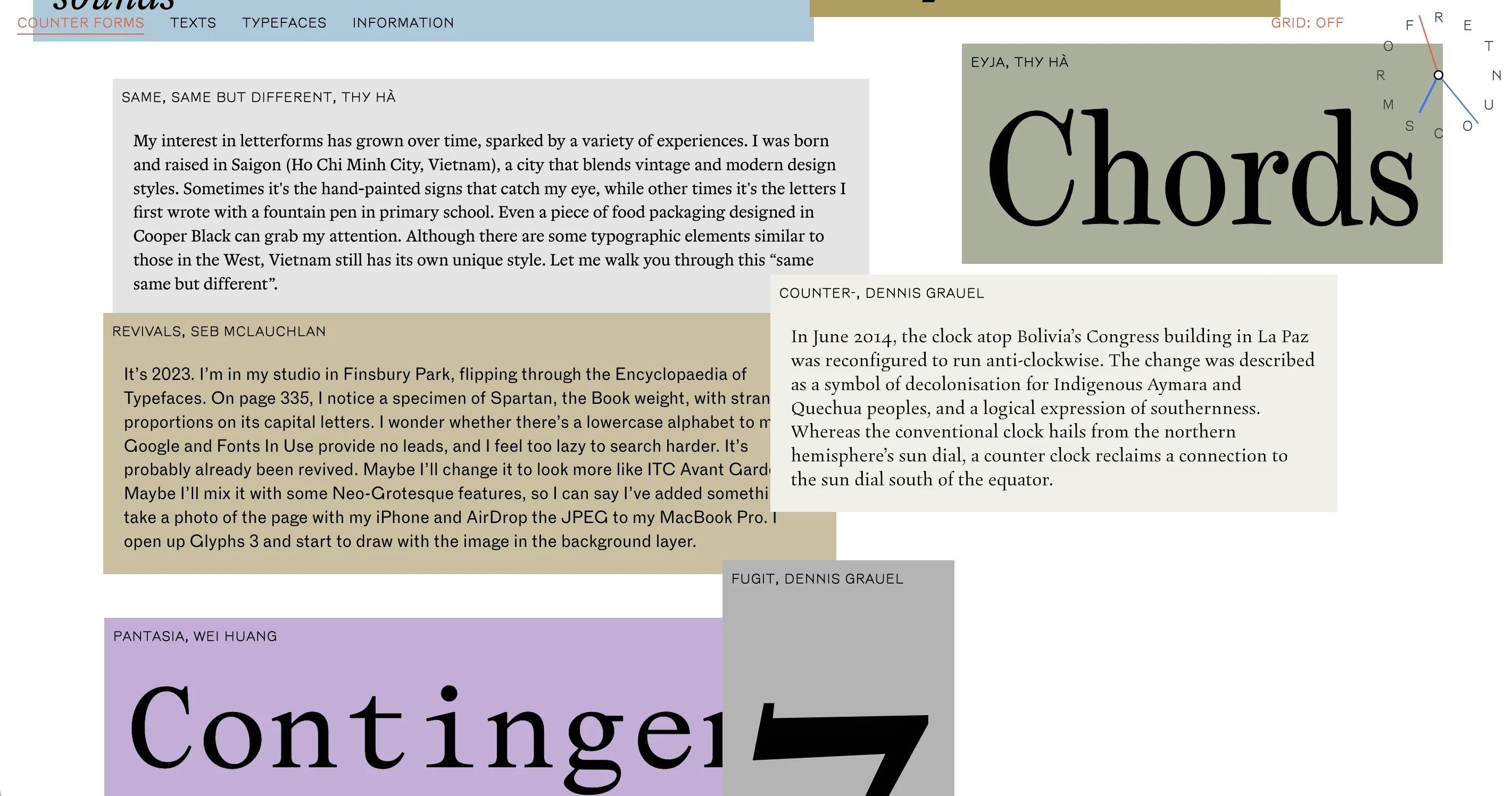 verschiedene Textblöcken, die teilweise übereinander angeordnet sind und mit bunten Kästchen hinterlegt