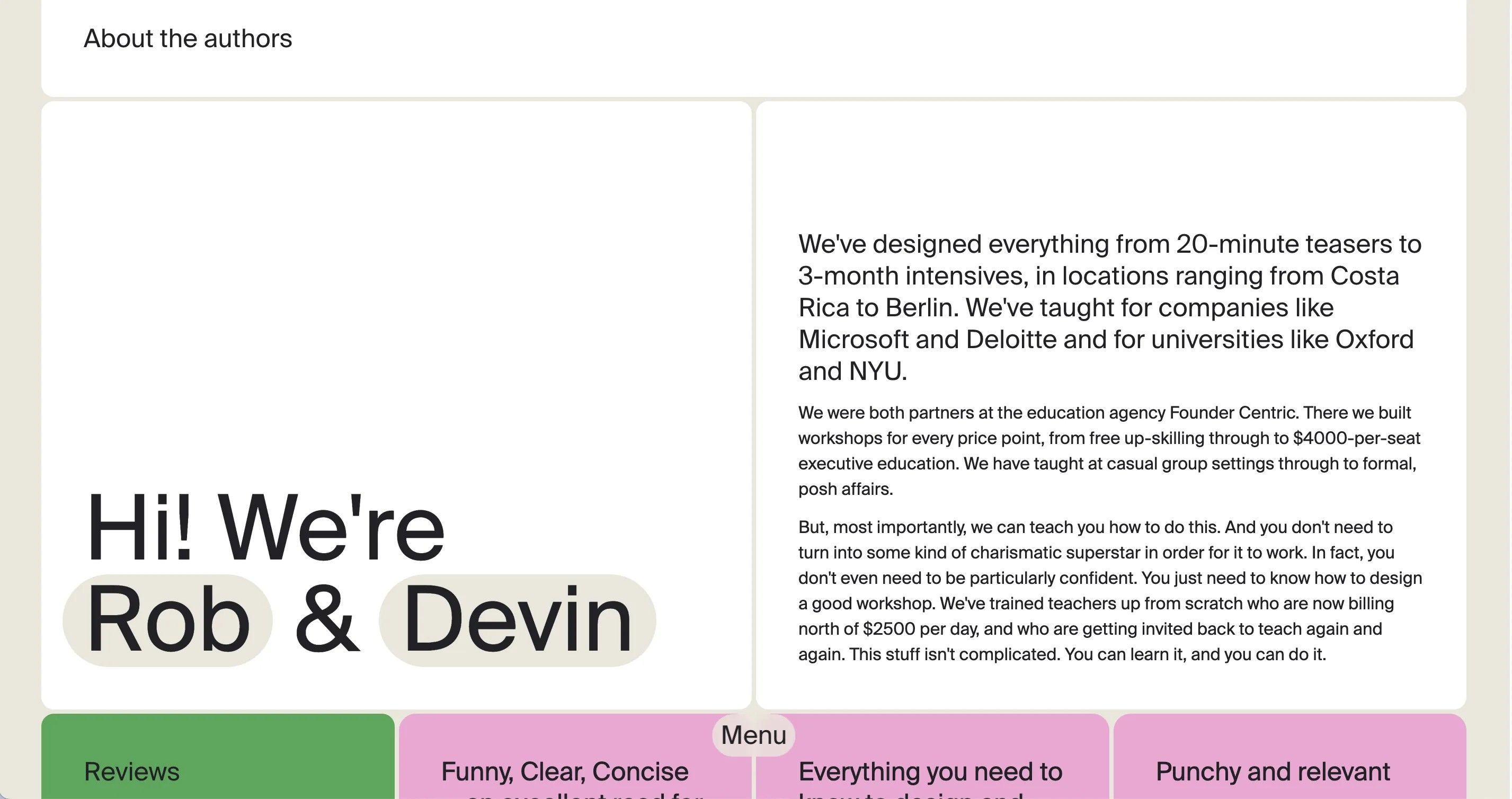 Website workshop survival mit grid design