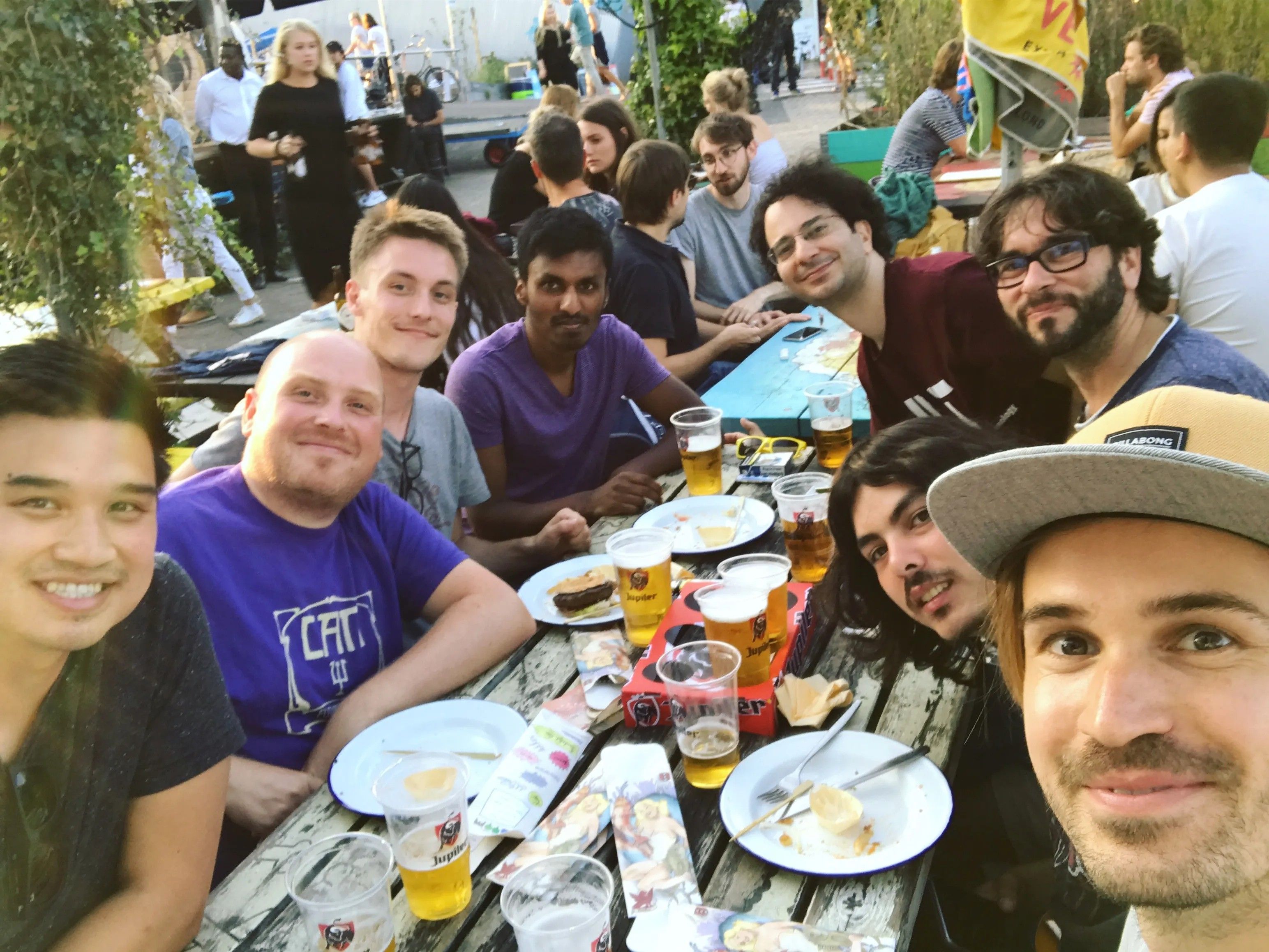 Photo of my some other attendees drinking a beer