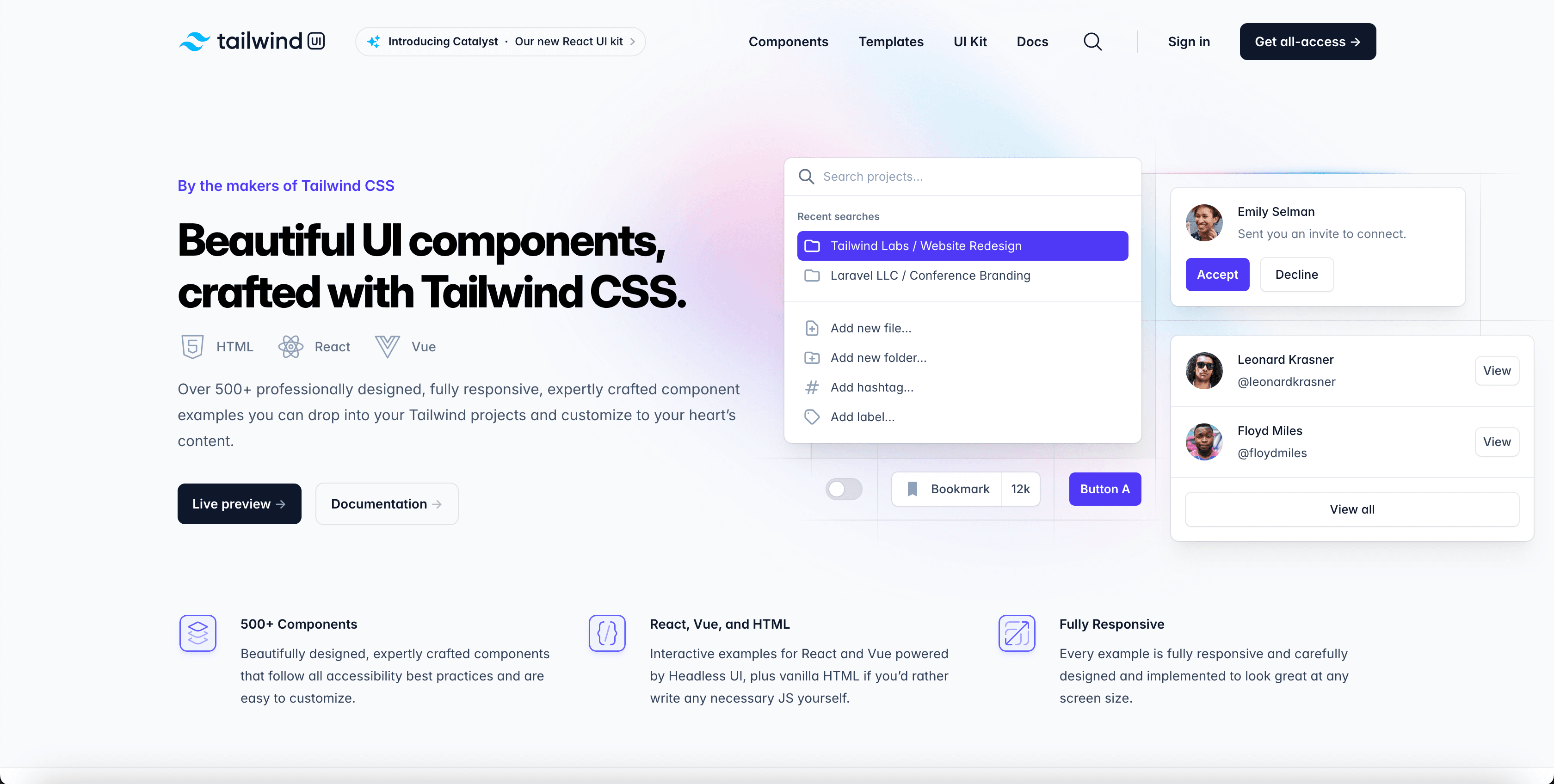 Screenshot Tailwind CSS