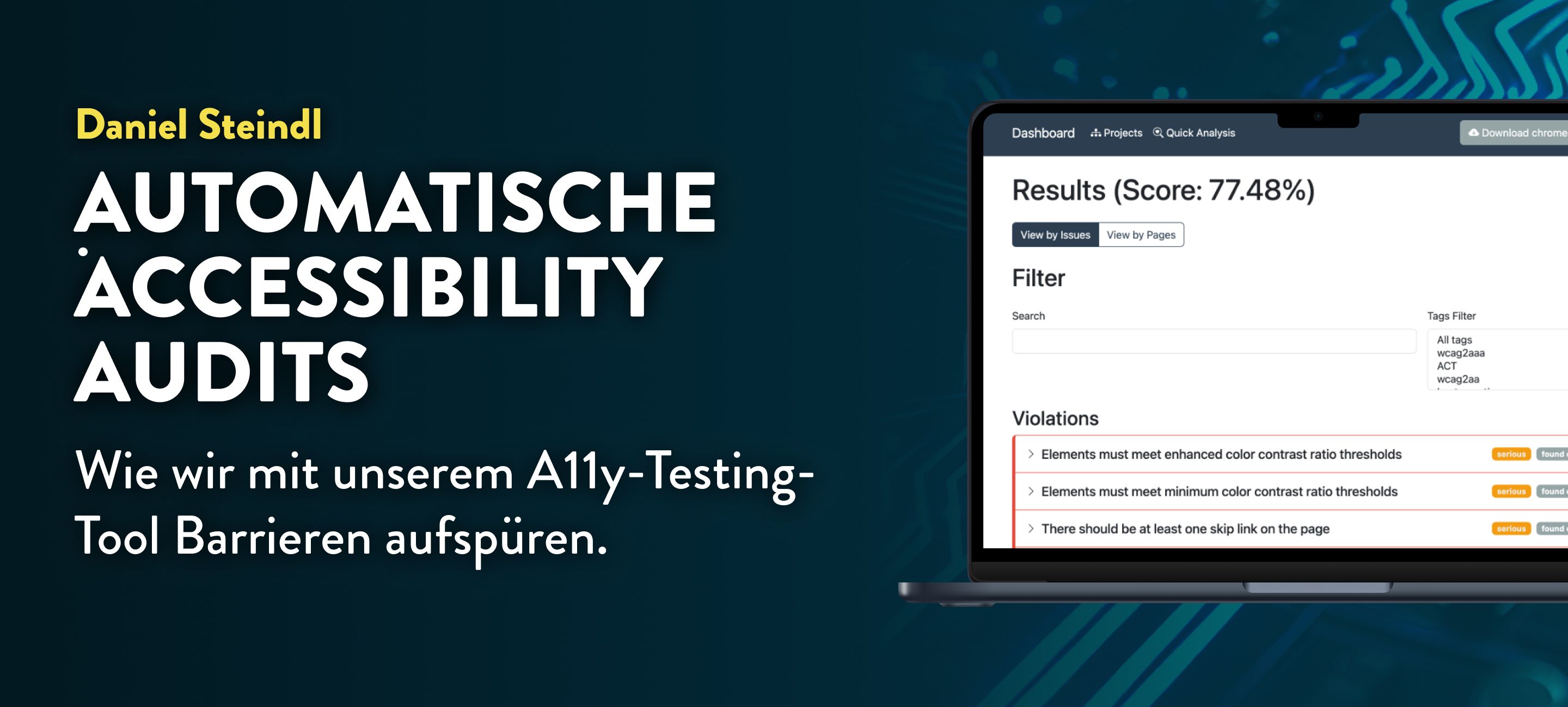 Headerbild (Ansicht Screenshot des Tools sowie Headline)