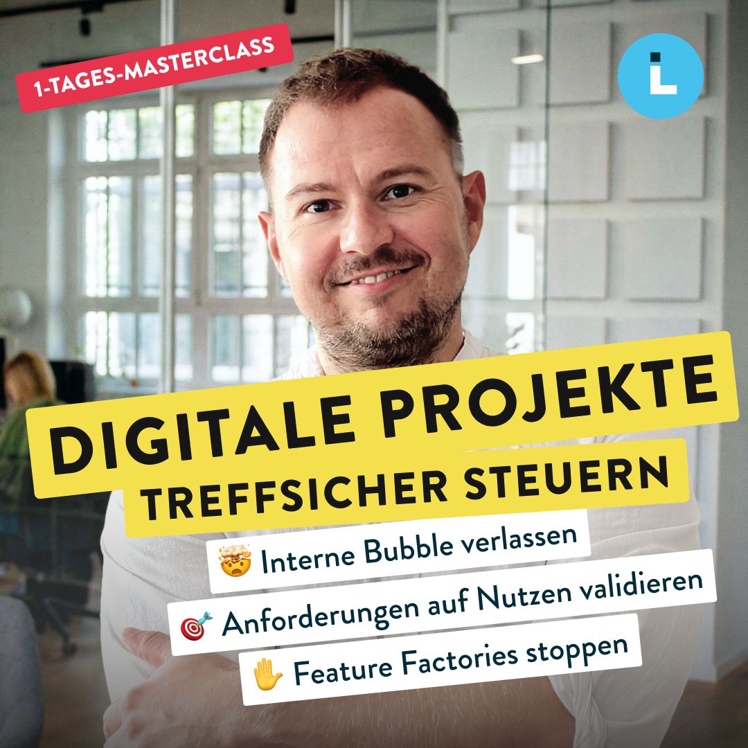 Titelbild für die Masterclass mit dem Portrait von Coach und Head of Product Design von Liechtenecker Stefan Blumauer