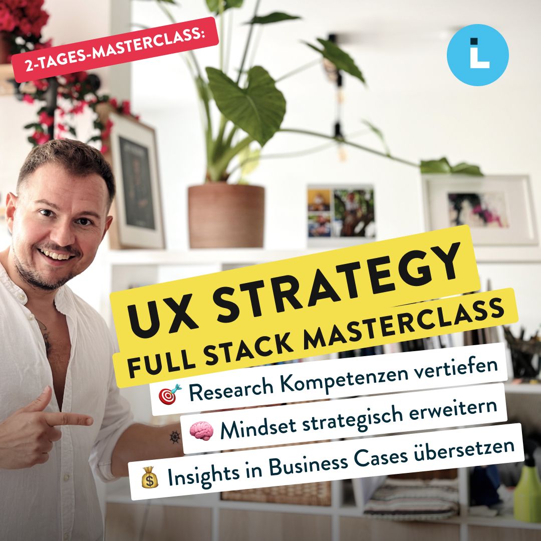 Ein Mann lächelt in einem modernen, hellen Raum mit Pflanzen und Regalen. Titelbild für Masterclass.