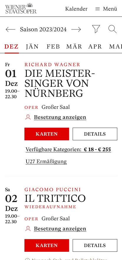 Die Navigation der Staatsoper