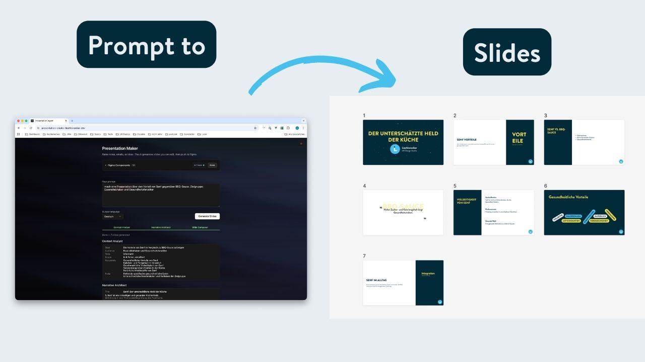 Ansicht Screenshot "promt" to  Ansicht Screenshot "slides" 