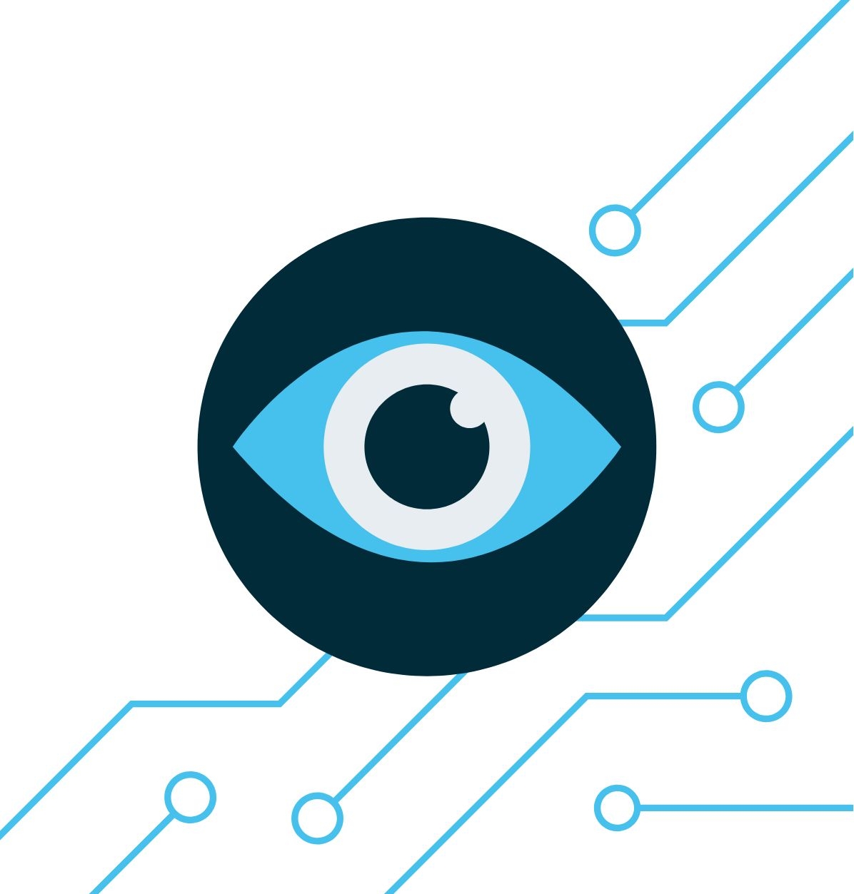 Auge auf futuristischen Linien