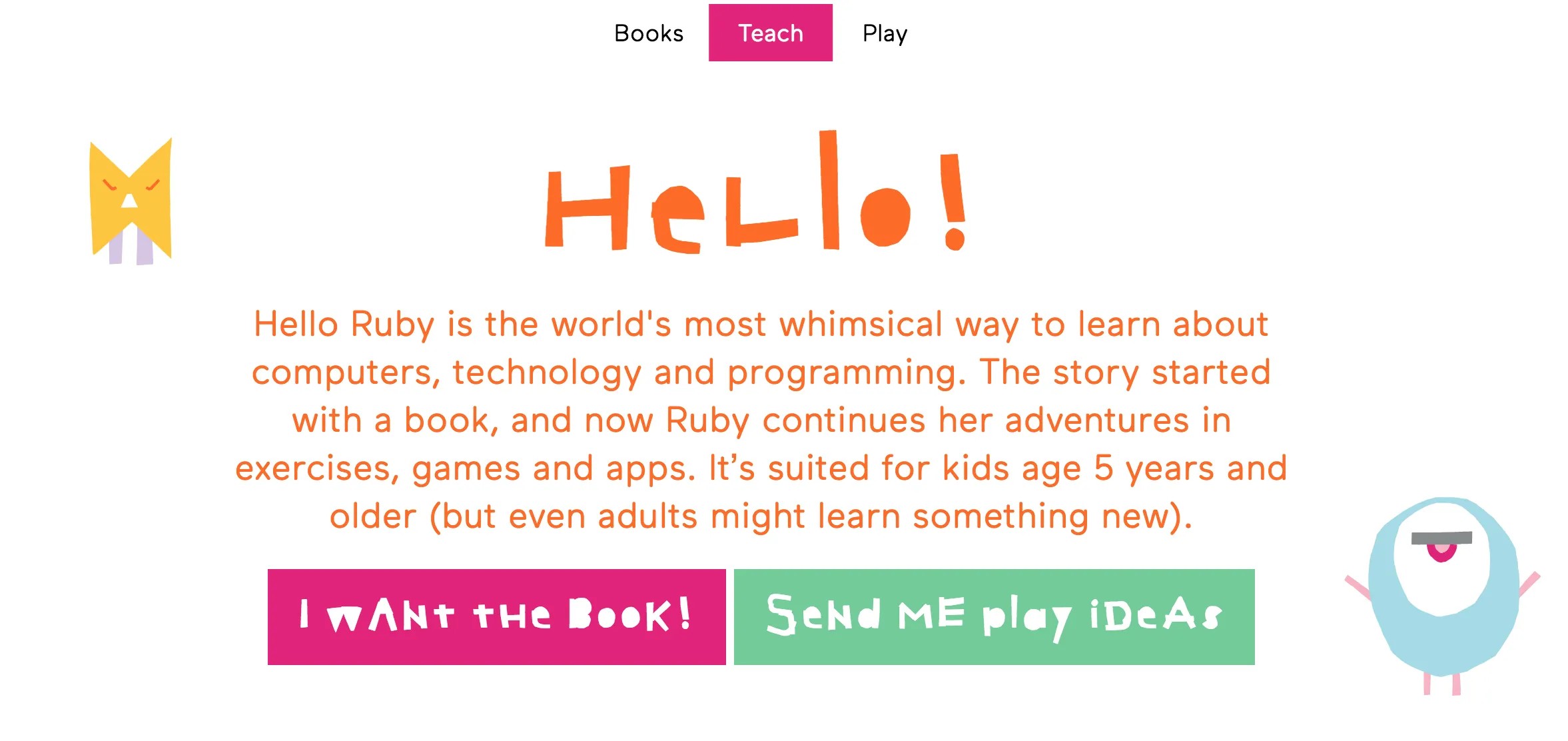 Screenshot der helloruby.com Website