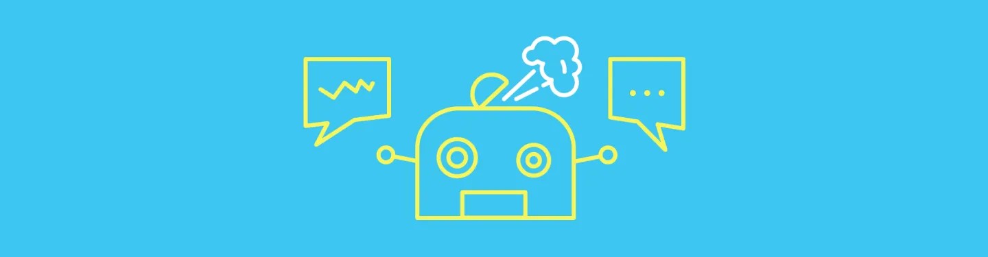 Mockup showing an iPhone with weak chatbot conversation