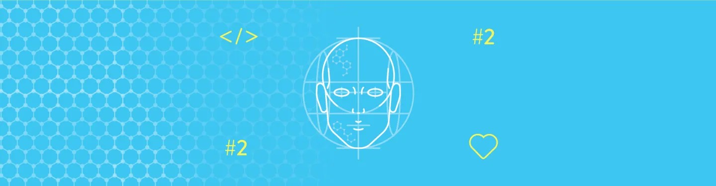 Blog Article Image showing an abstraction of a face with feelings and code