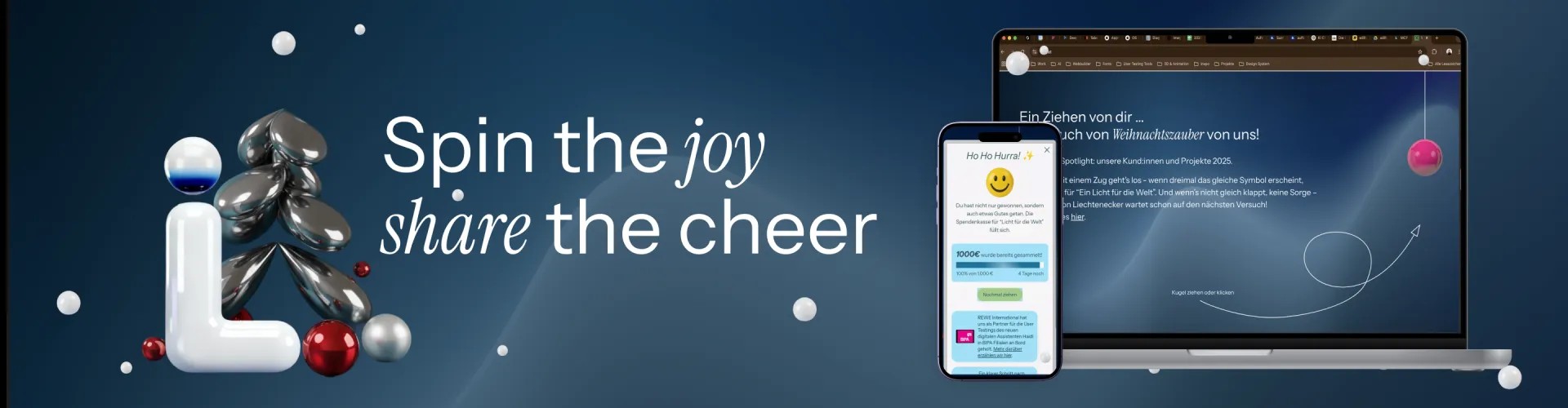 3D Lichtenecker Logo mit Screenshots der Seite auf einem Laptop und Smartphone