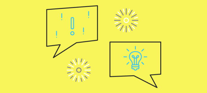 Blog article image showing a lightbulb and conference icons