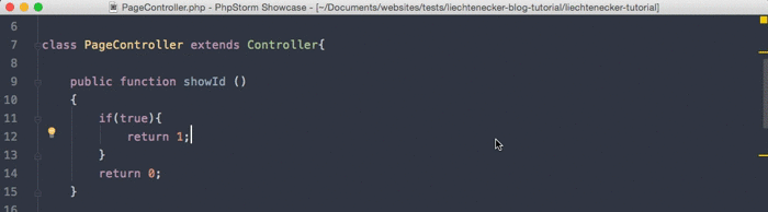 PhpStorm Beispiel Reformat 